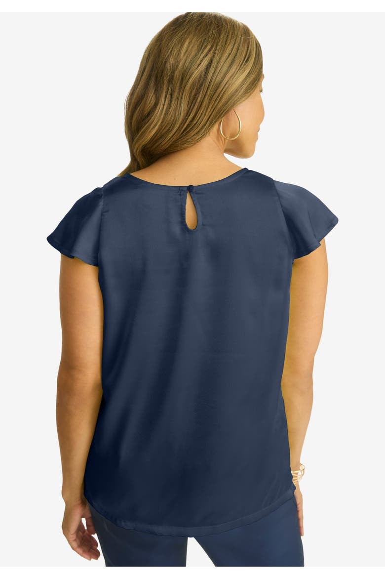 Satin Blouse, Alternate, color, WHITE