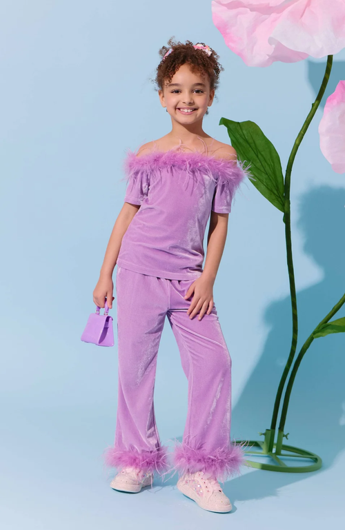 Shop Lola + The Boys Velvet Feather Set