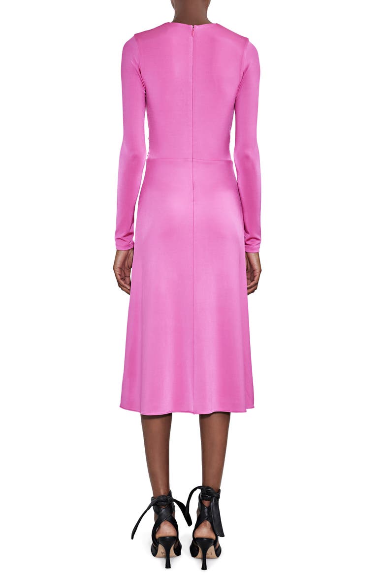 Keasha Ruched Long Sleeve Midi Dress, Alternate, color, BUBBLE GUM