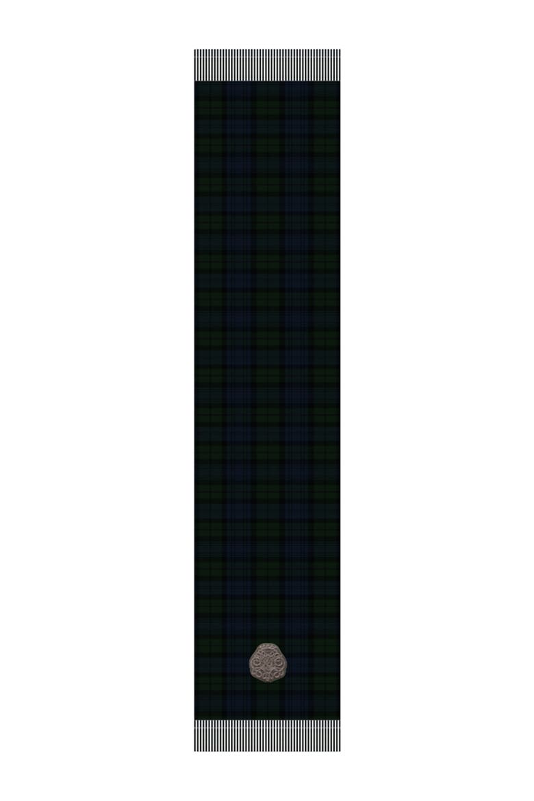 Wool Plaid Scarf With Patch, Alternate, color, Blackwatch