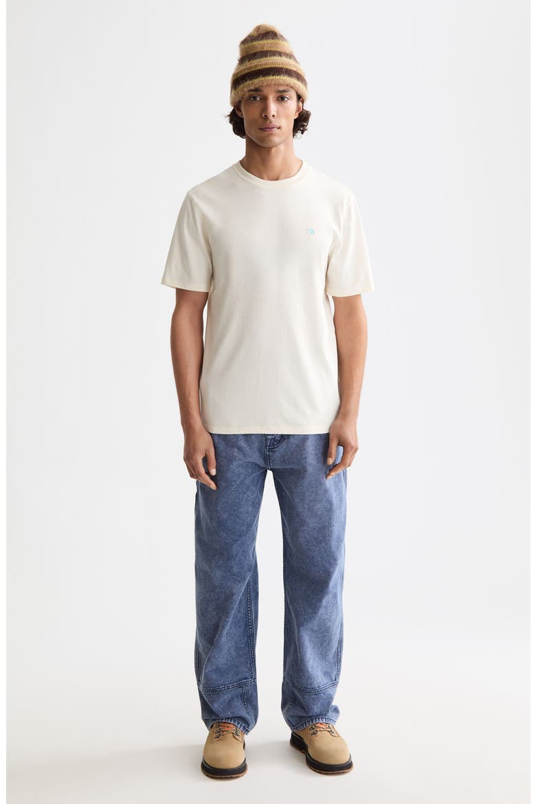 Embroidered Logo Organic Cotton Graphic T-Shirt, Alternate, color, EGGNOG