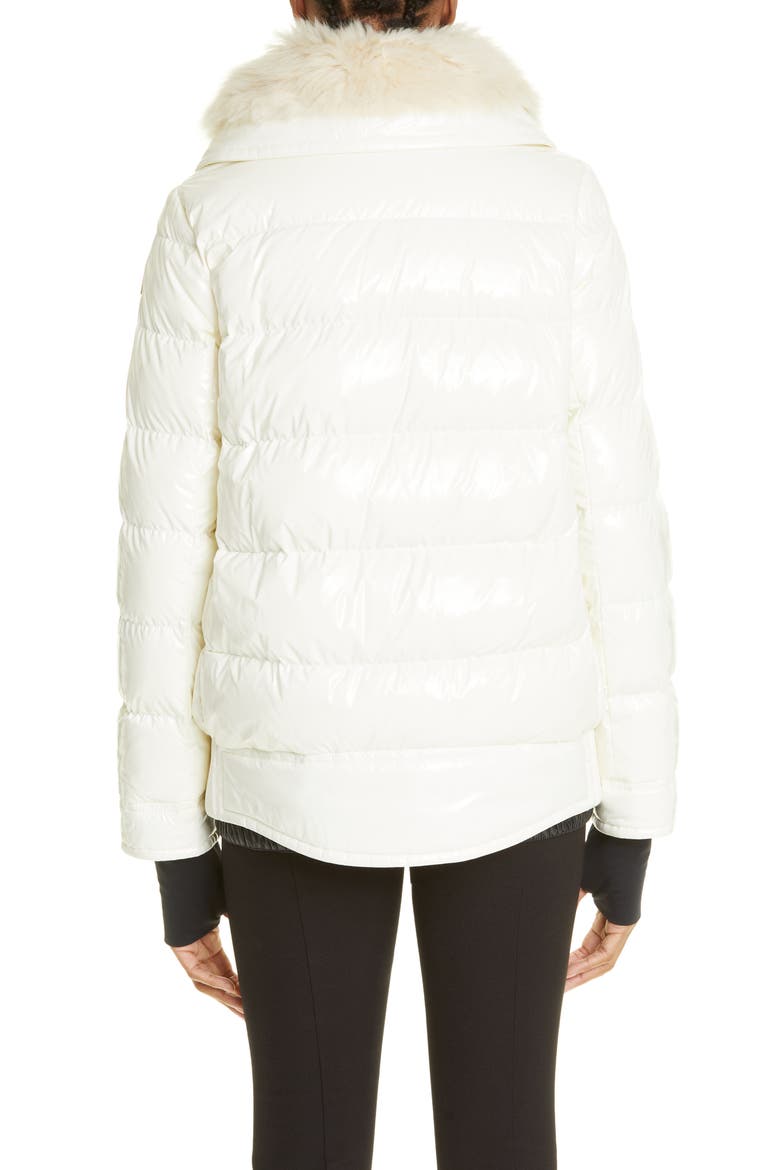 Arabba Down Jacket with Shearling Collar, Alternate, color, WHITE
