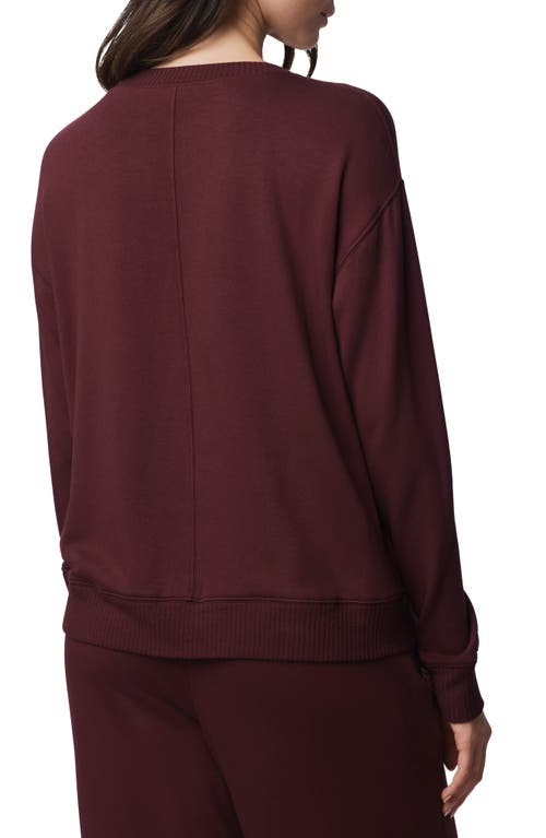 Splendid Supersoft Trim Sweatshirt In Burgundy