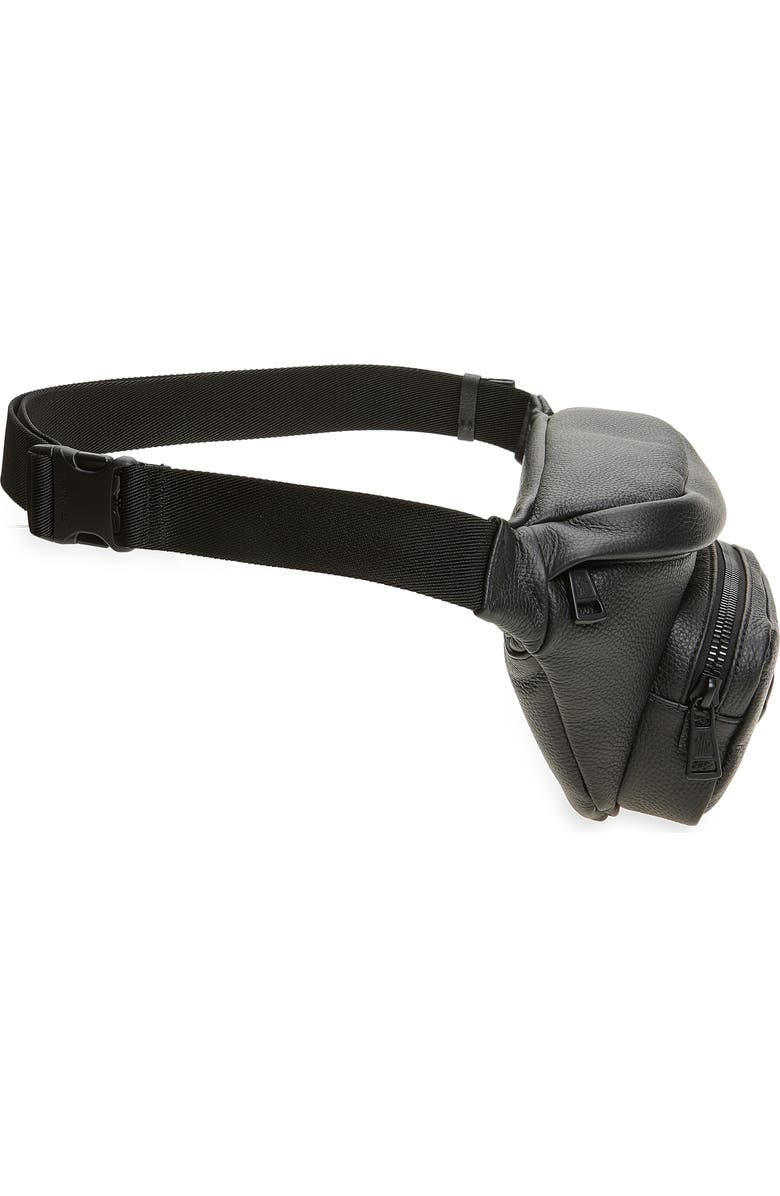Moncler Durance Leather Belt Bag, Alternate, color, Black