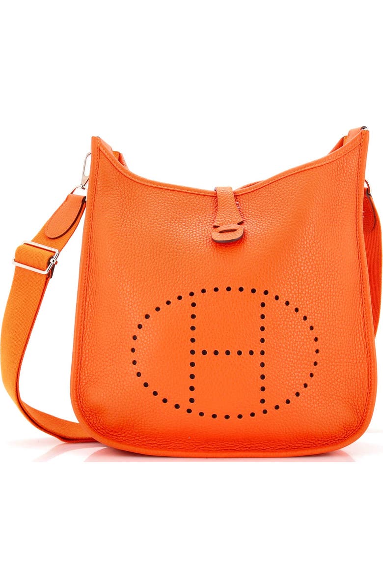Pre-Owned Hermes Evelyne Bag Gen III Clemence PM, Main, color, Feu