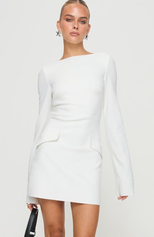 Shop Princess Polly Carters Long Sleeve Minidress In White