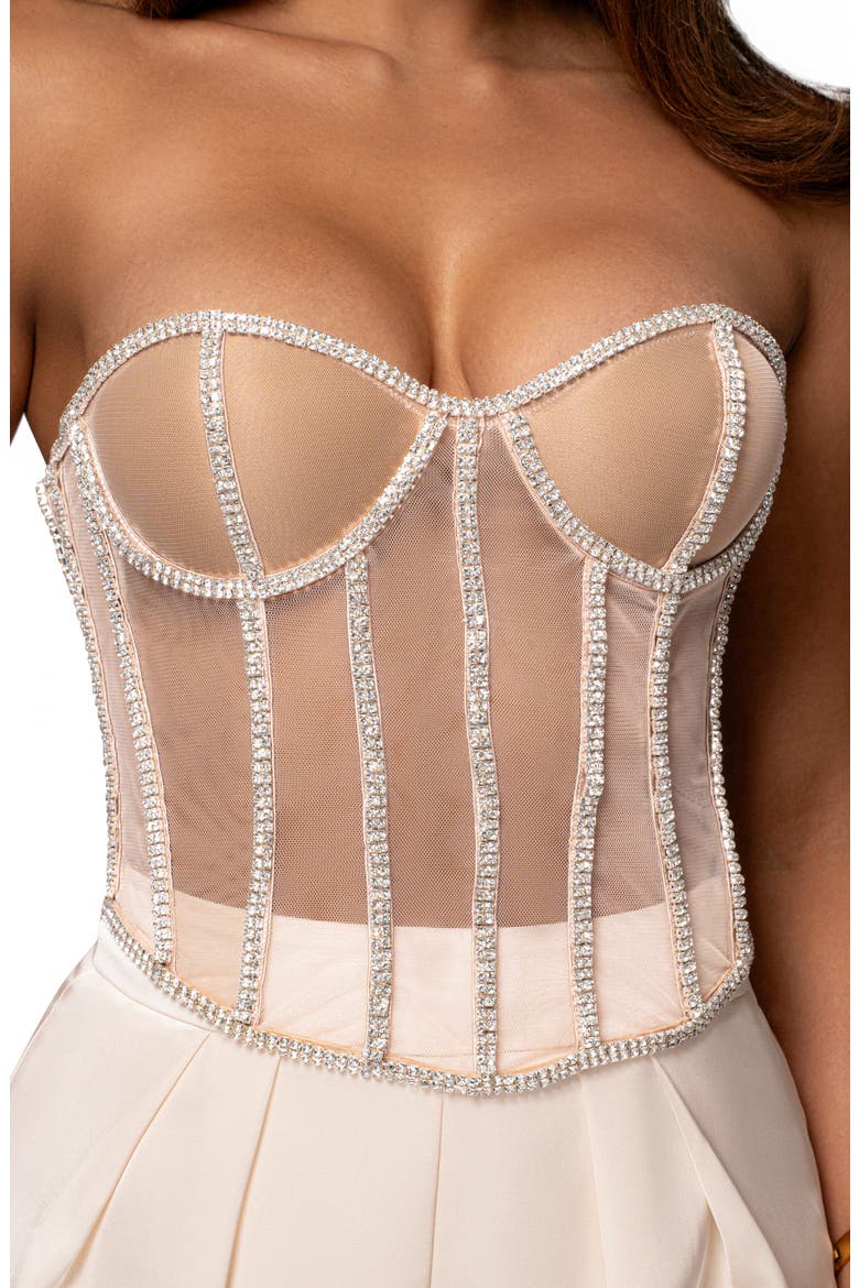 Rhinestone Corset Top, Alternate, color, IVORY
