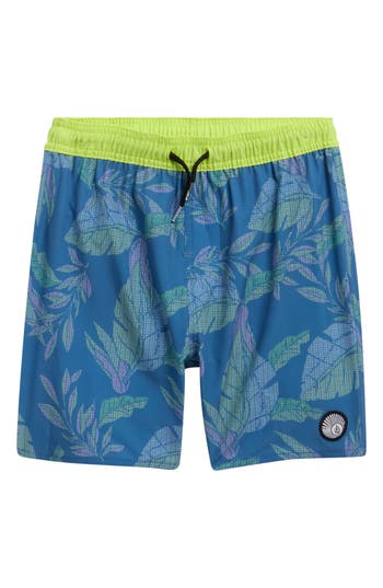 Volcom Kids' Lido Swim Trunks In Blue