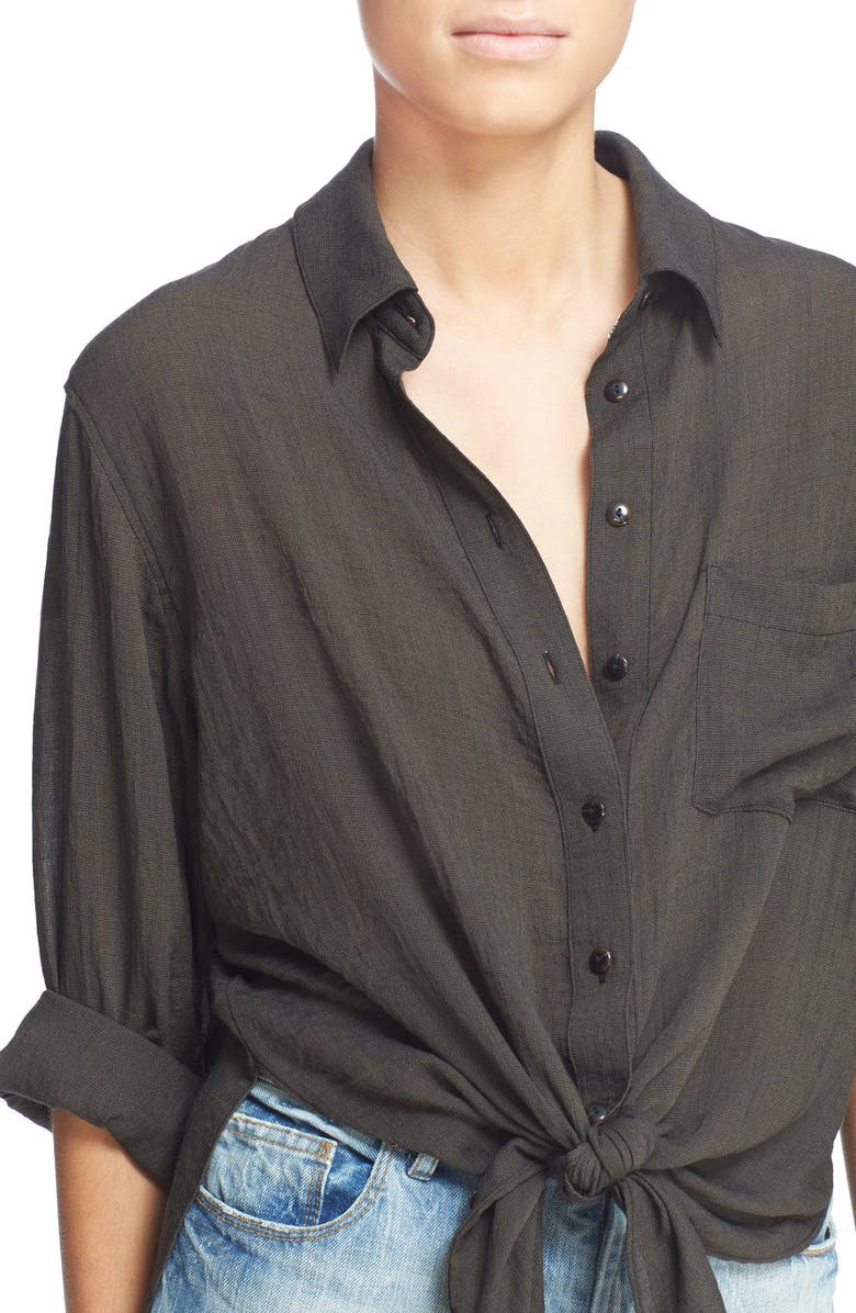 Free People 'That's a Wrap' Shirt, Alternate, color, Black