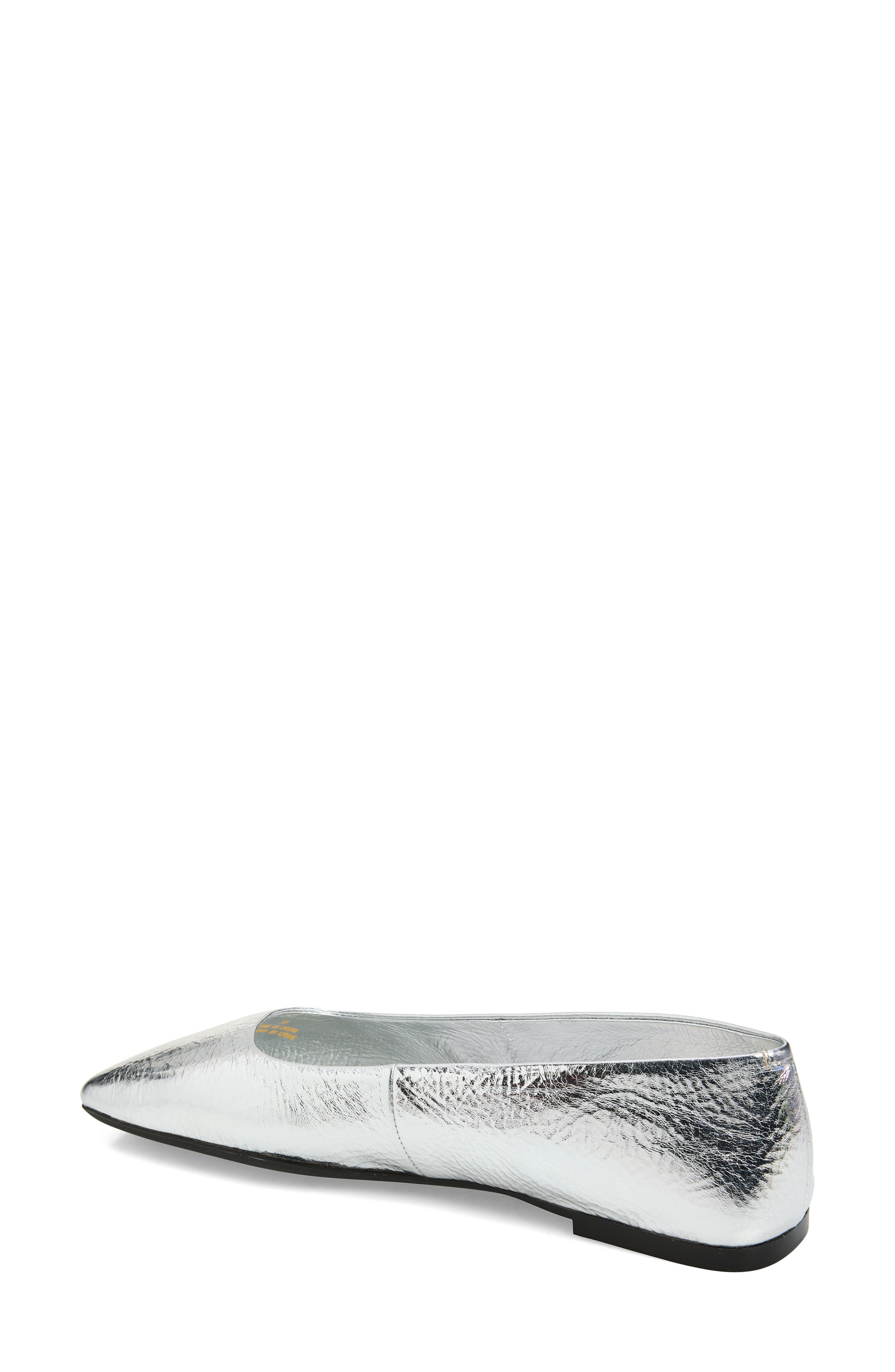 Jeffrey Campbell Listos Square Toe Flat, Alternate, color, Silver Crinkle