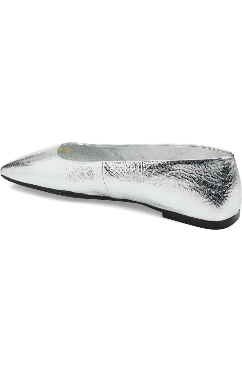 Jeffrey Campbell Listos Square Toe Flat, Alternate, color, Silver Crinkle