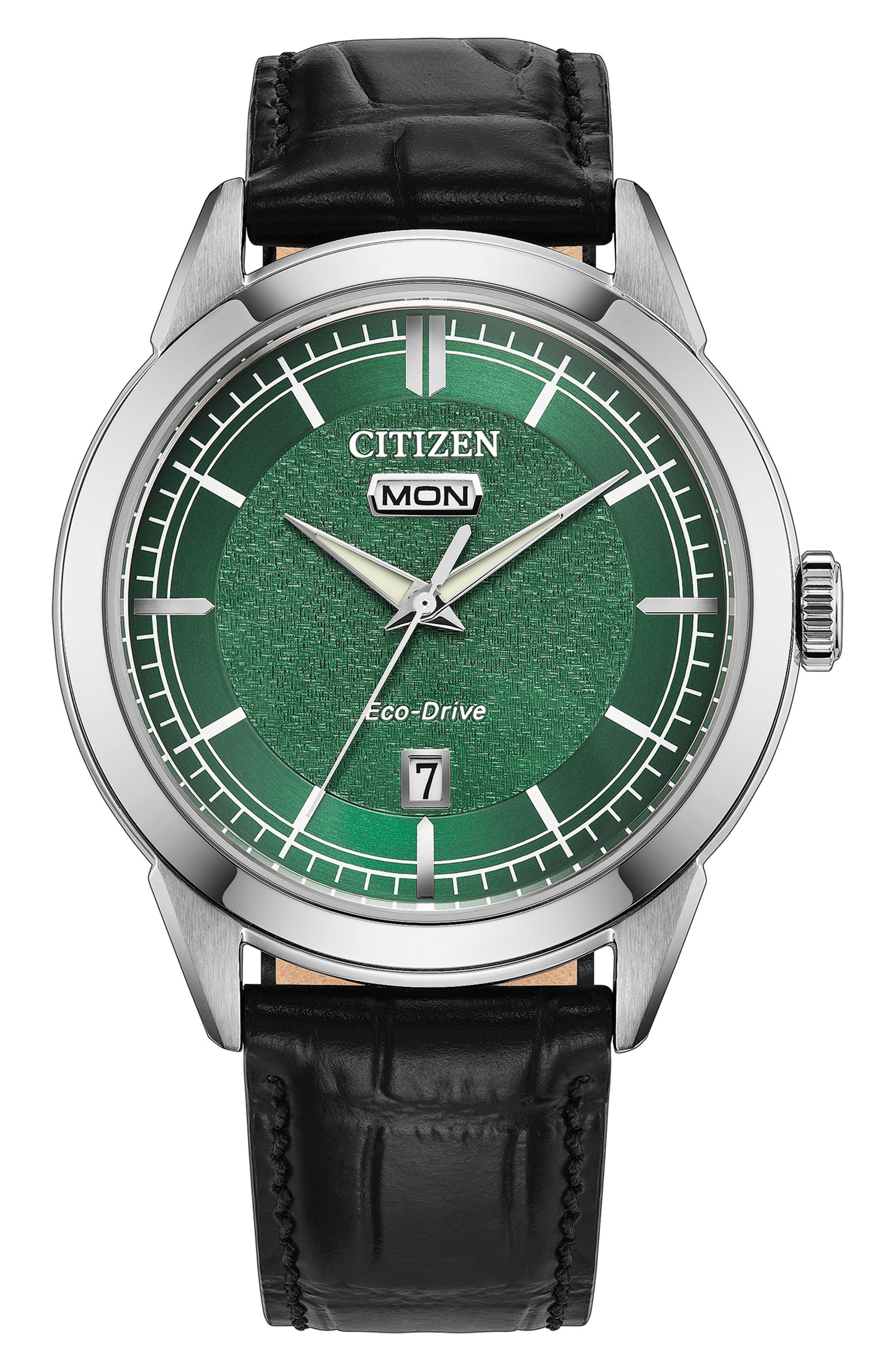 Eco-Drive Leather Strap Watch