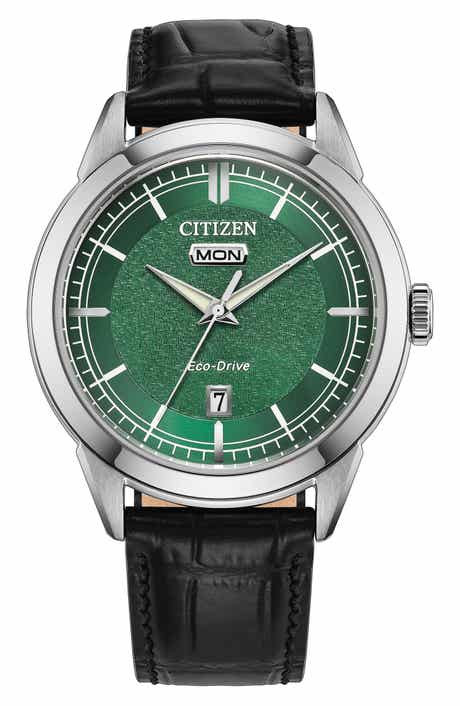 Eco-Drive Leather Strap Watch