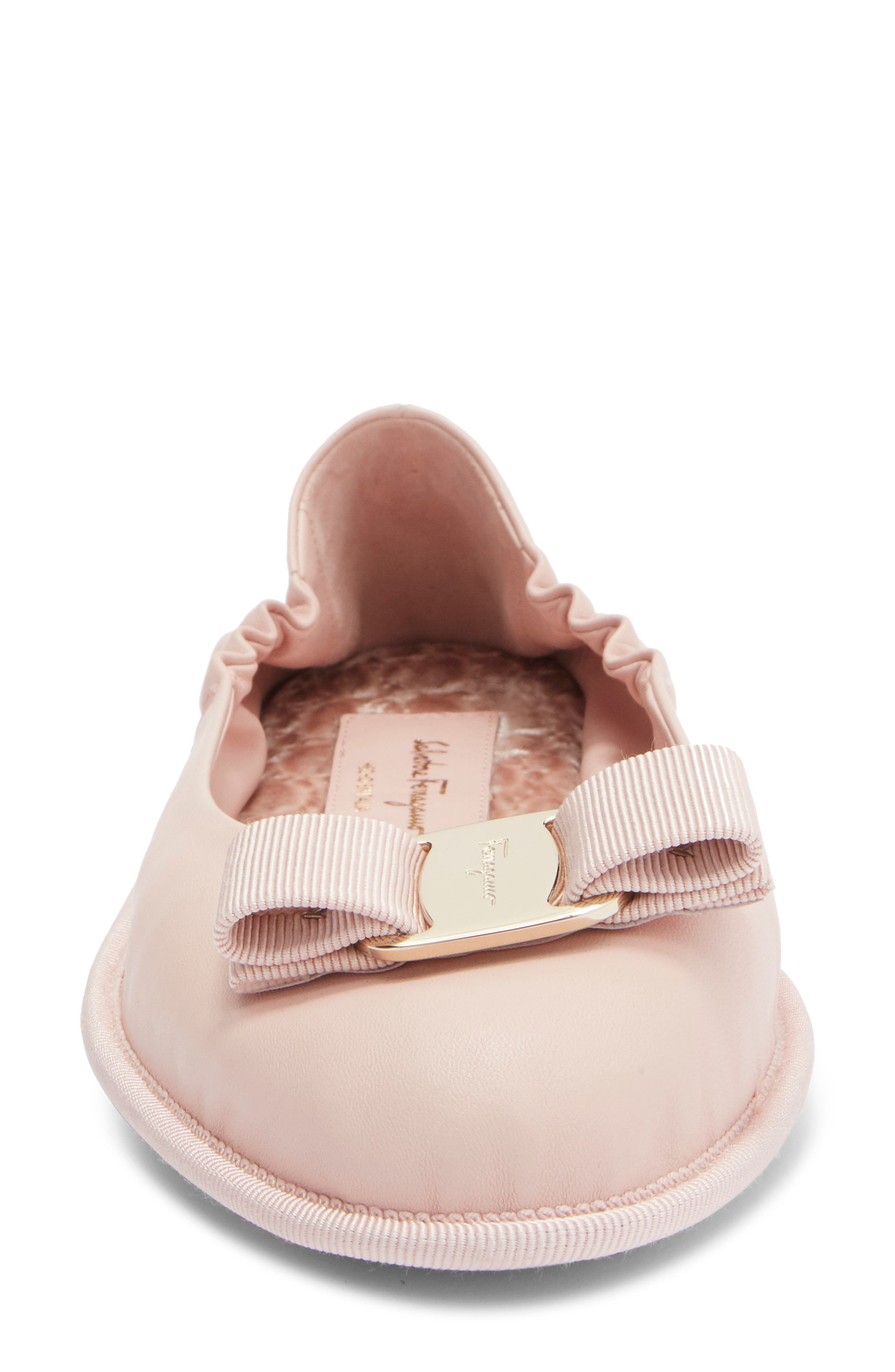 FERRAGAMO Varina Bow Ballet Flat, Alternate, color, Pink