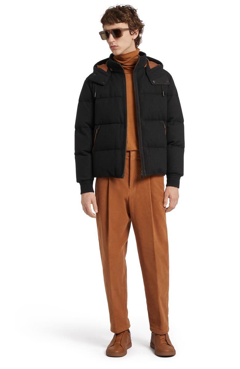 ZEGNA Oasi Channel Quilted Cashmere Down Jacket, Alternate, color, Brown