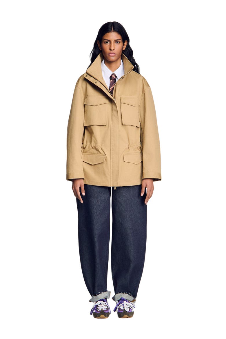 Jacket with adjustable waist, Alternate, color, Camel