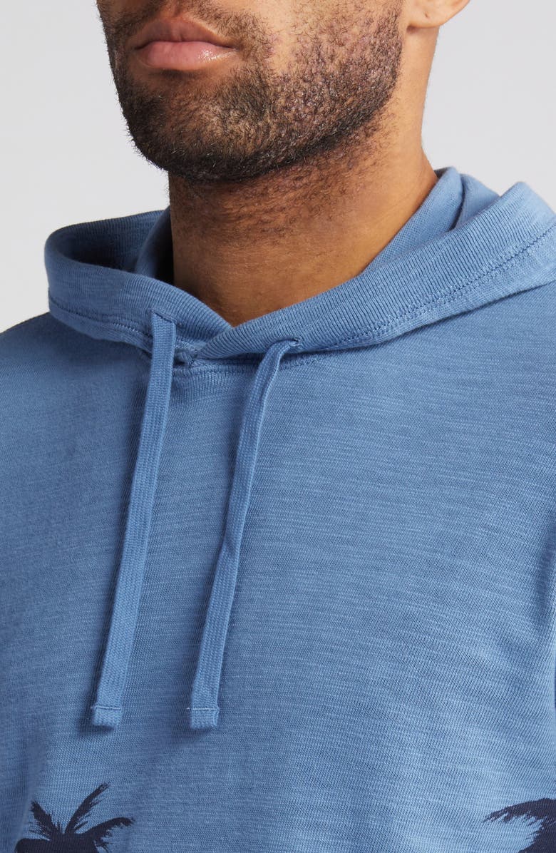 Faherty Palm Tree Print Organic Cotton Hoodie, Alternate, color,