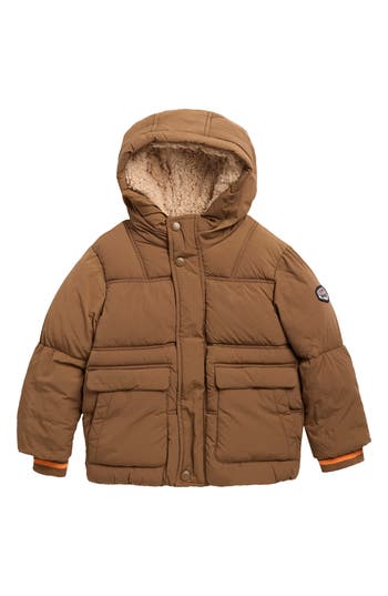Rothschild Kids' Faux Fur Lined Puffer Jacket In Brown