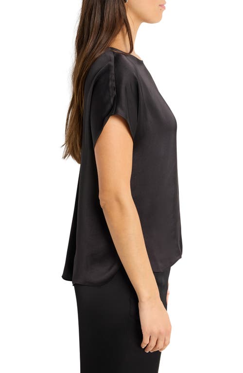 Nic + Zoe Nic+zoe Day Gloss Woven Tee In Black Onyx