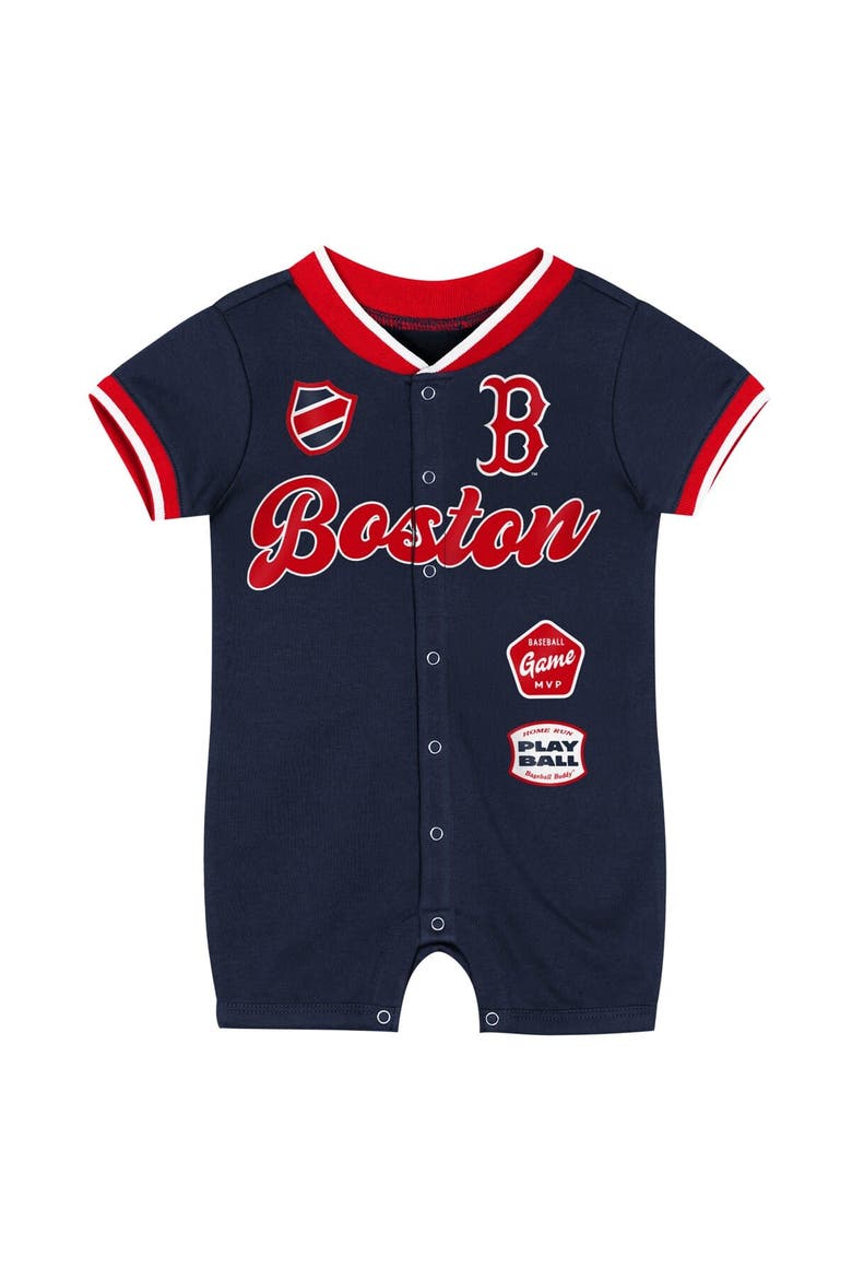 Newborn Outerstuff Navy Boston Red Sox Pinch Coverall, Alternate, color, Navy