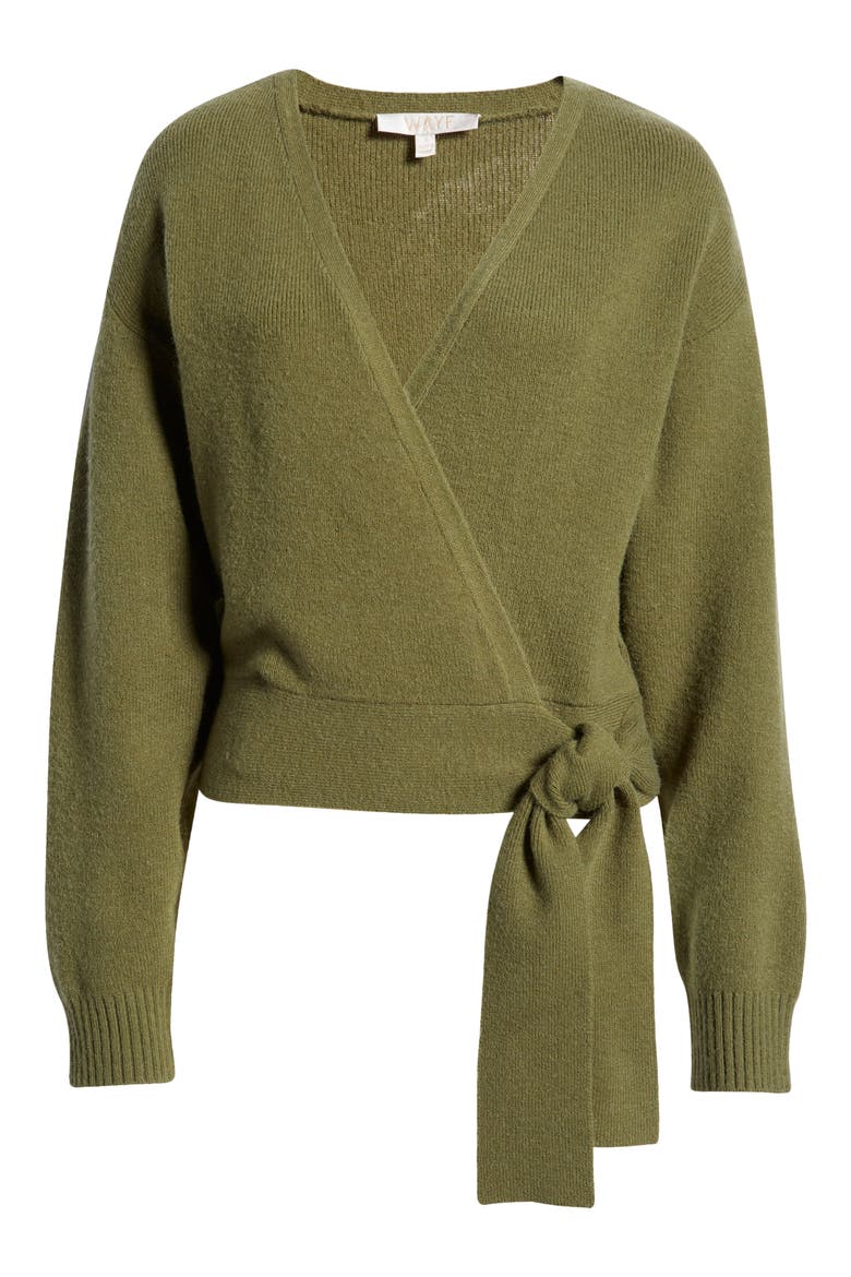 Davey Wrap Cardigan, Alternate, color, MOSS