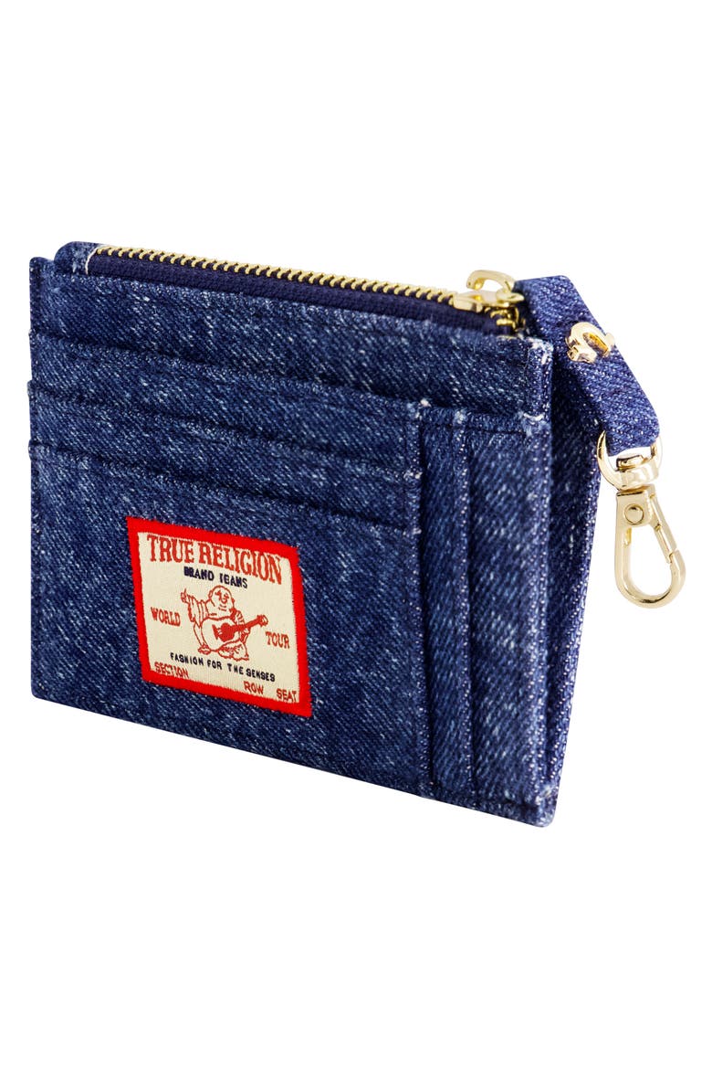 Denim Zip Card Case, Alternate, color, MEDIUM BLU