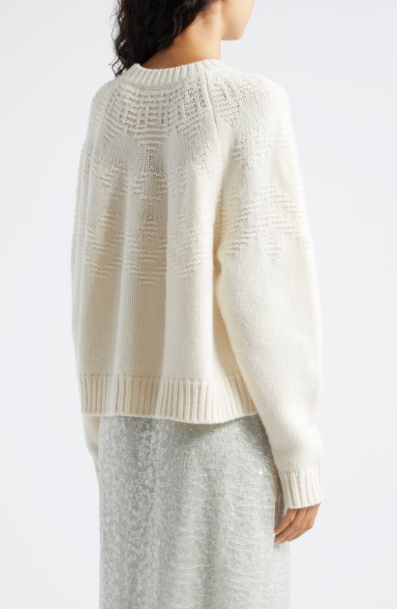 Vince Textured Fair Isle Wool Sweater, Alternate, color, Off White