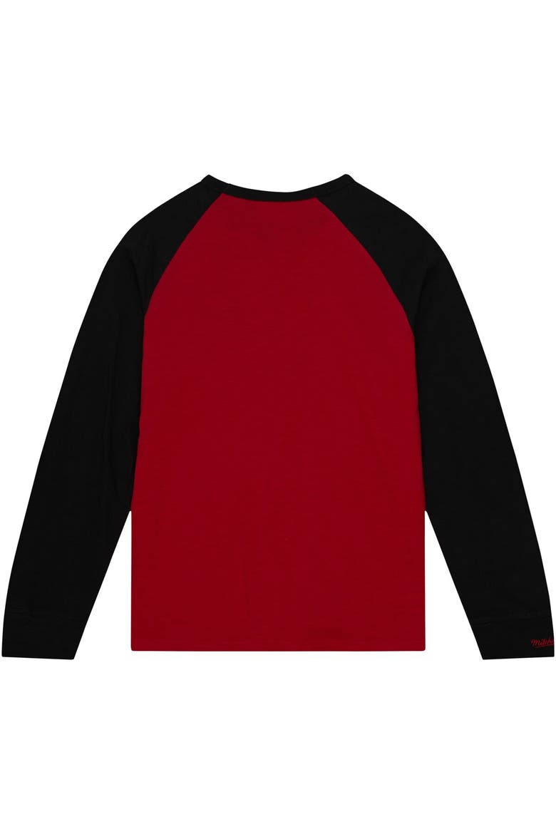 Men's Mitchell & Ness Scarlet Nebraska Huskers Legendary Slub Raglan Long Sleeve T-Shirt, Alternate, color, Scarlet
