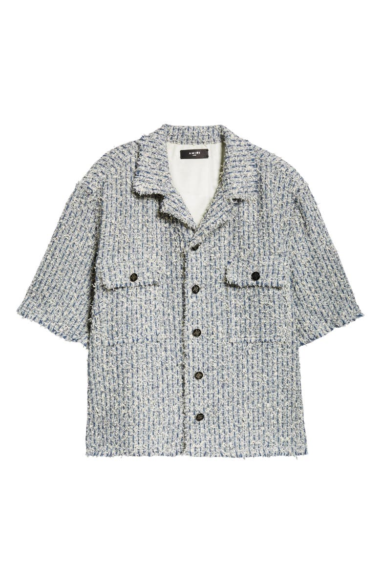 AMIRI Bouclé Tweed Camp Shirt, Alternate, color, 