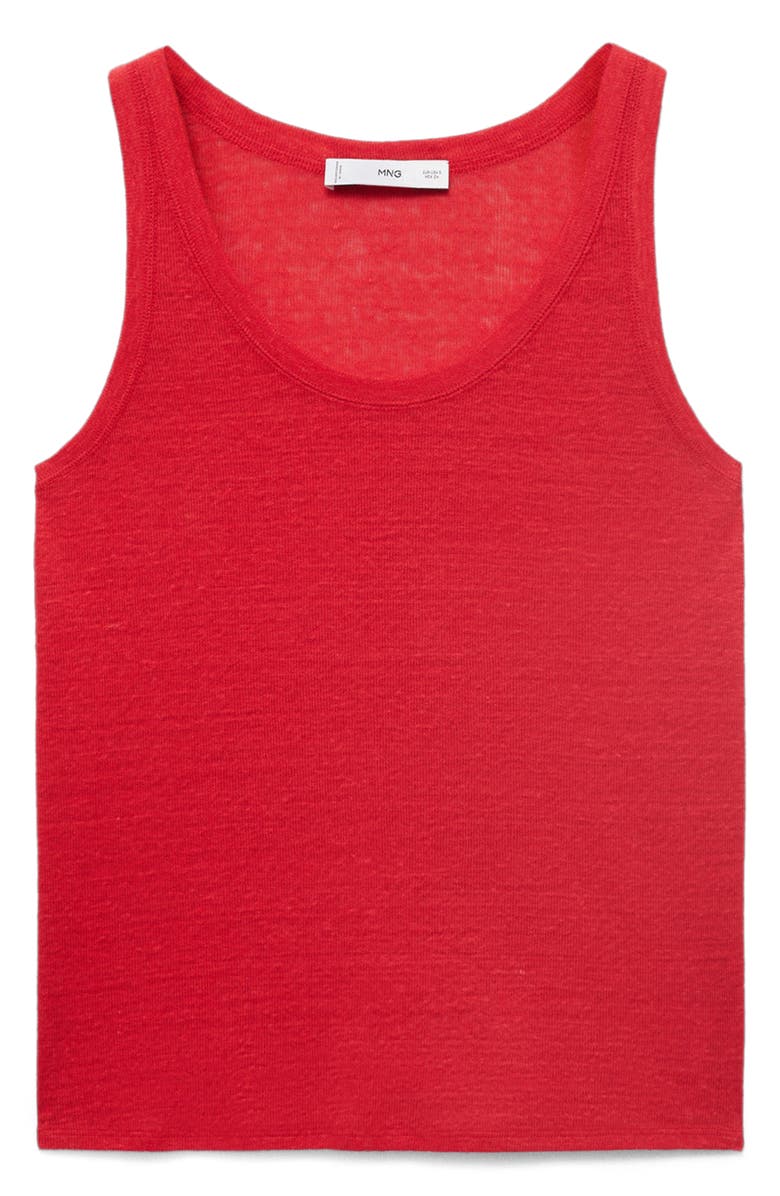 MANGO Linen Sweater Tank, Main, color, Red