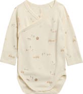 QUINCY MAE Farm Print Long Sleeve Stretch Cotton Bodysuit