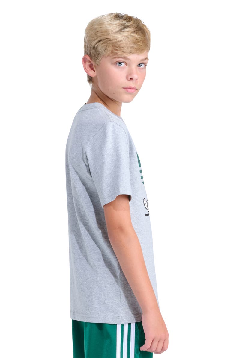 adidas Originals Kids' Walking Trefoil Graphic T-Shirt, Alternate, color, Grey Heather