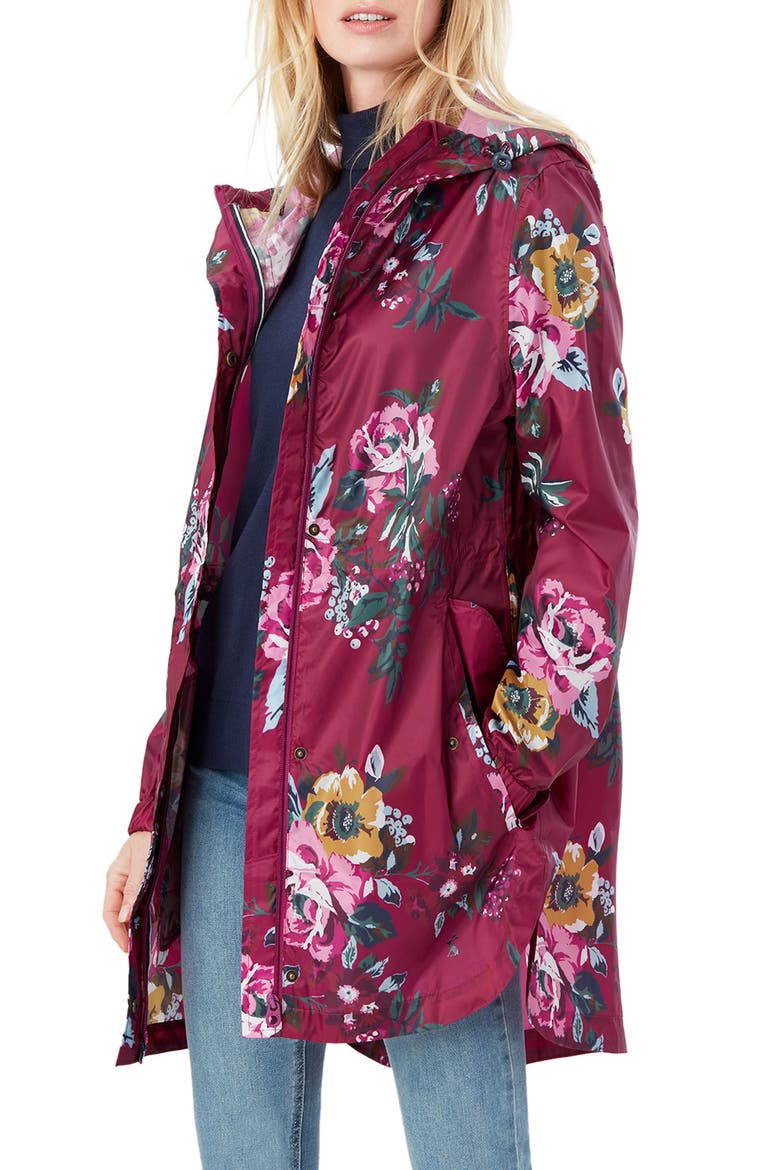 Go Lightly Waterproof Packable Rain Jacket, Main, color, BERRY FLORAL