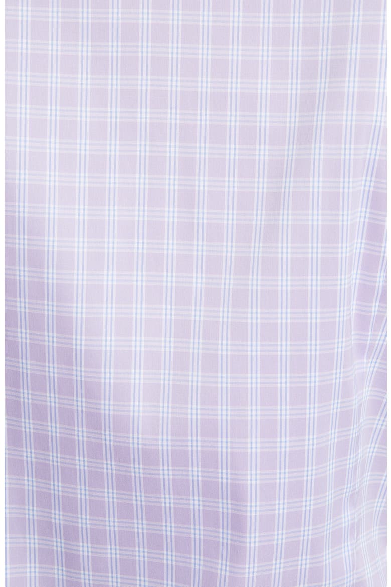 Slim Fit Stretch Non-Iron Plaid Dress Shirt, Alternate, color, LAVENDER