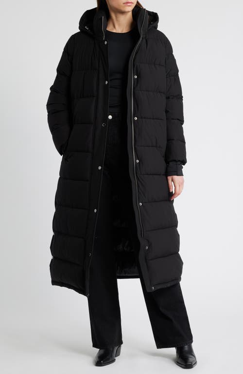 Bcbg Long Puffer Coat In Black