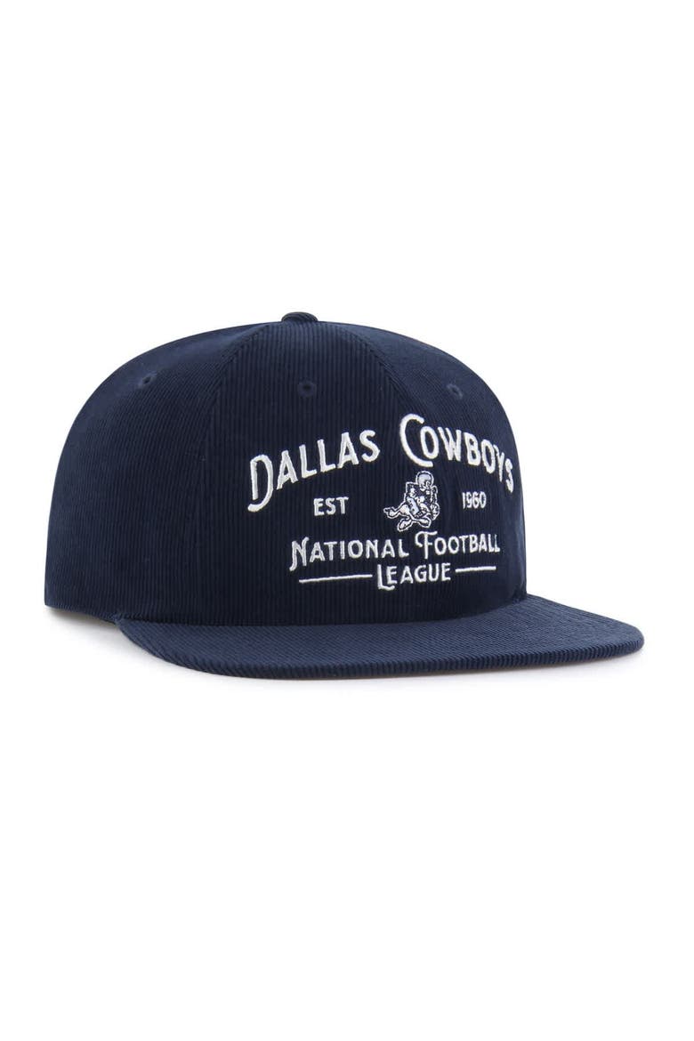 Men's '47 Navy Dallas Cowboys Whitlock Captain Corduroy Adjustable Hat, Alternate, color, Navy