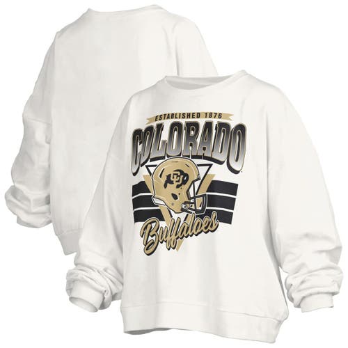 Pressbox White Purdue Boilermakers Janice Retro Logo Oversized Pullover Sweatshirt In White