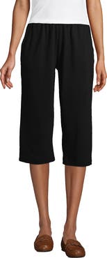 Lands' End Sport Knit High Rise Elastic Waist Capri Pants