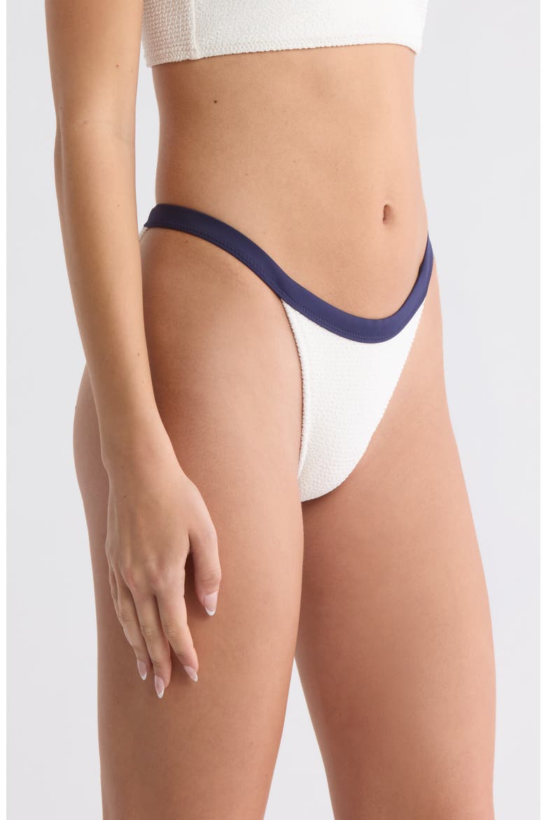 Thea Scrunch Bikini Bottoms, Alternate, color, GARDENIA W NAVY