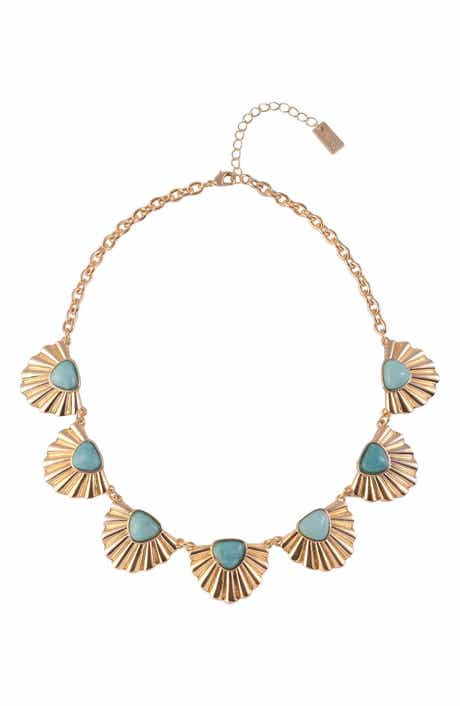 RACHEL Rachel Roy Cabochon Fan Frontal Necklace