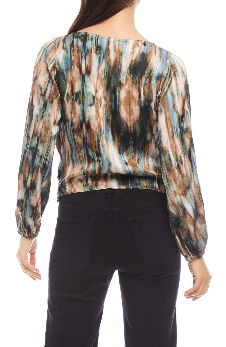 Karen Kane Abstract Print Drape Front Top, Alternate, color, 