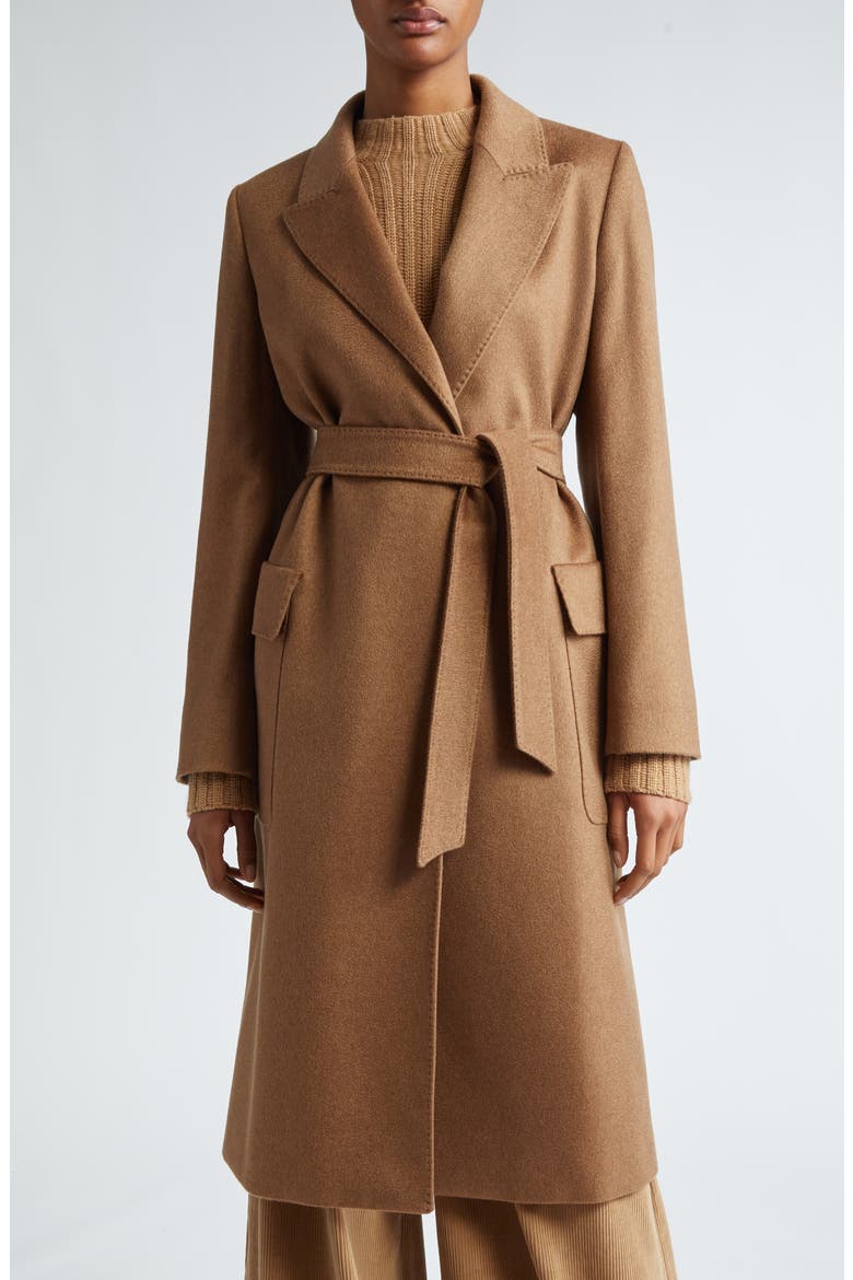 Nyssa Cashmere Belted Coat, Main, color, TOBACCO