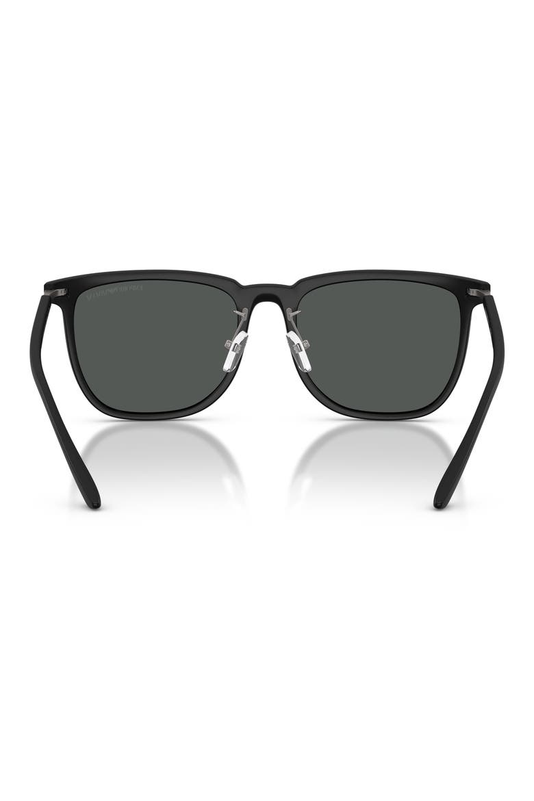 56mm Irregular Sunglasses, Alternate, color, MATTE BLACK / DARK GREY