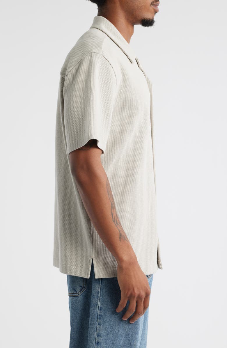 BP. Waffle Knit Camp Shirt, Alternate, color, Grey Owl