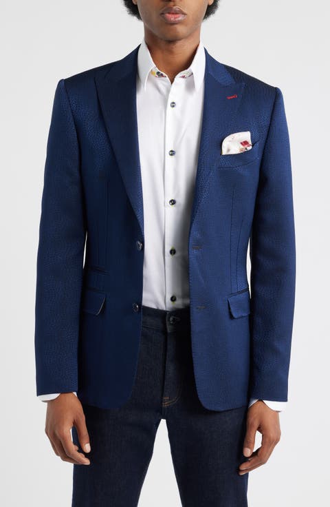 Navy Jacquard Blazer