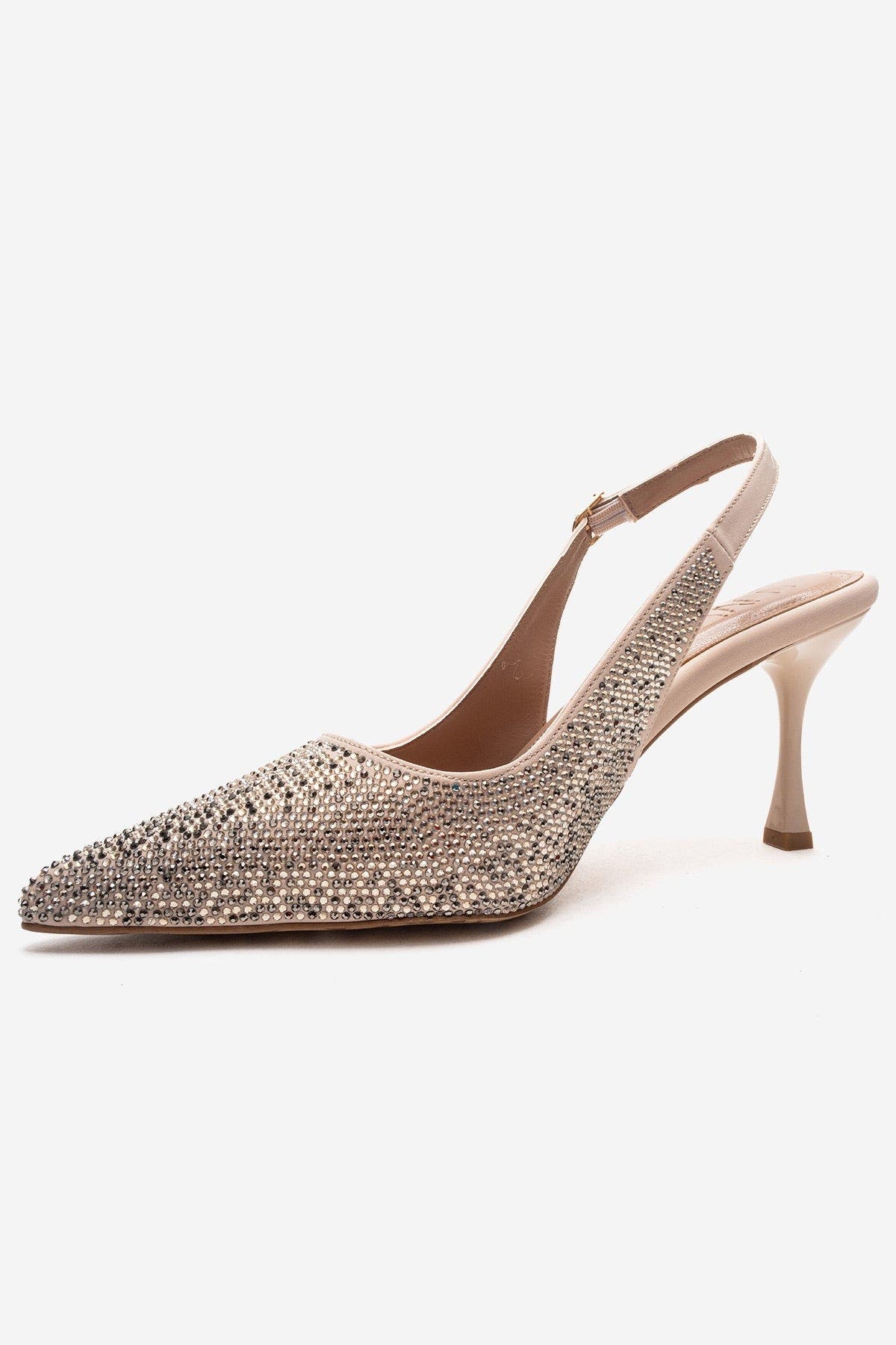 Prologue Shoes Johanna Slingback Embellished Stiletto Pump, Alternate, color, Nude