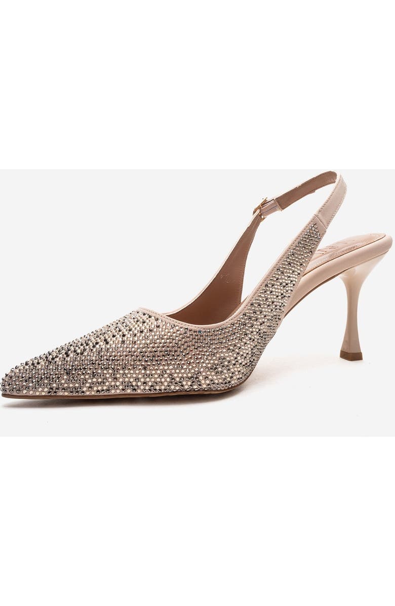 Prologue Shoes Johanna Slingback Embellished Stiletto Pump, Alternate, color, Nude