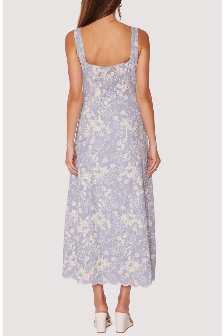 Springtide Splendor Embroidered Cotton Maxi Sundress, Alternate, color, LIGHT-BLUE
