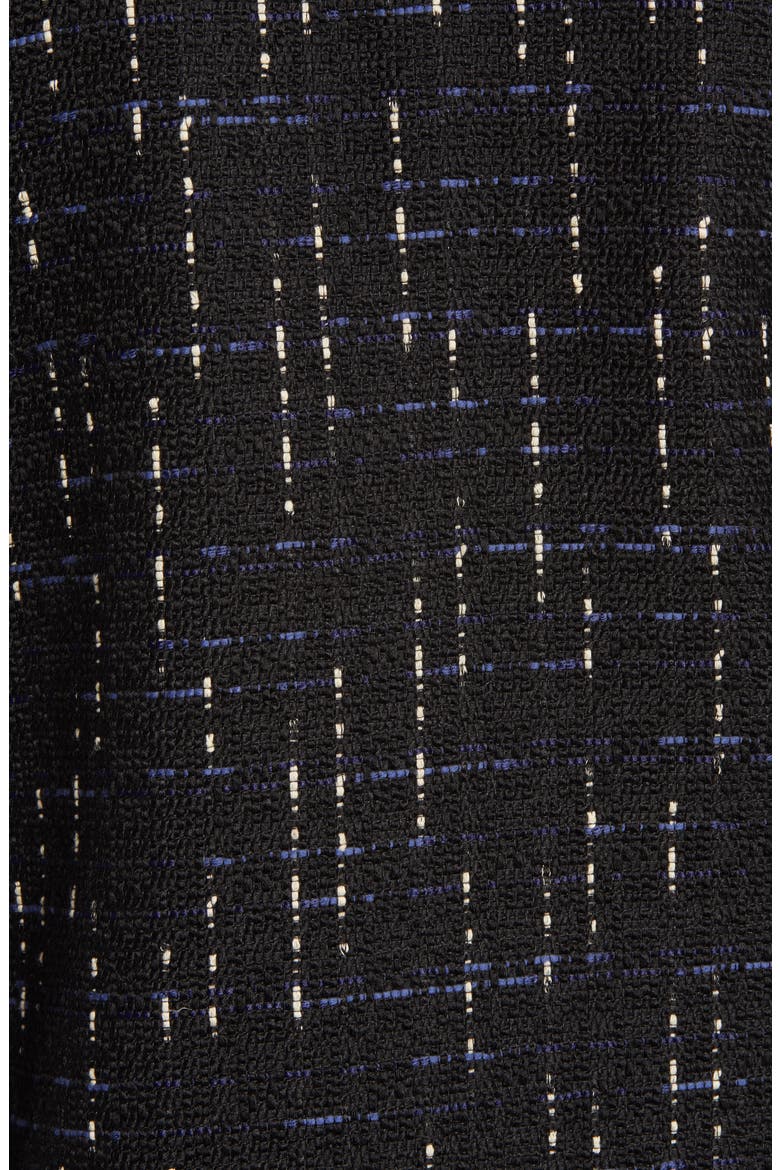 Fringe Tweed Jacket, Alternate, color, BLACK- BLUE TWEED