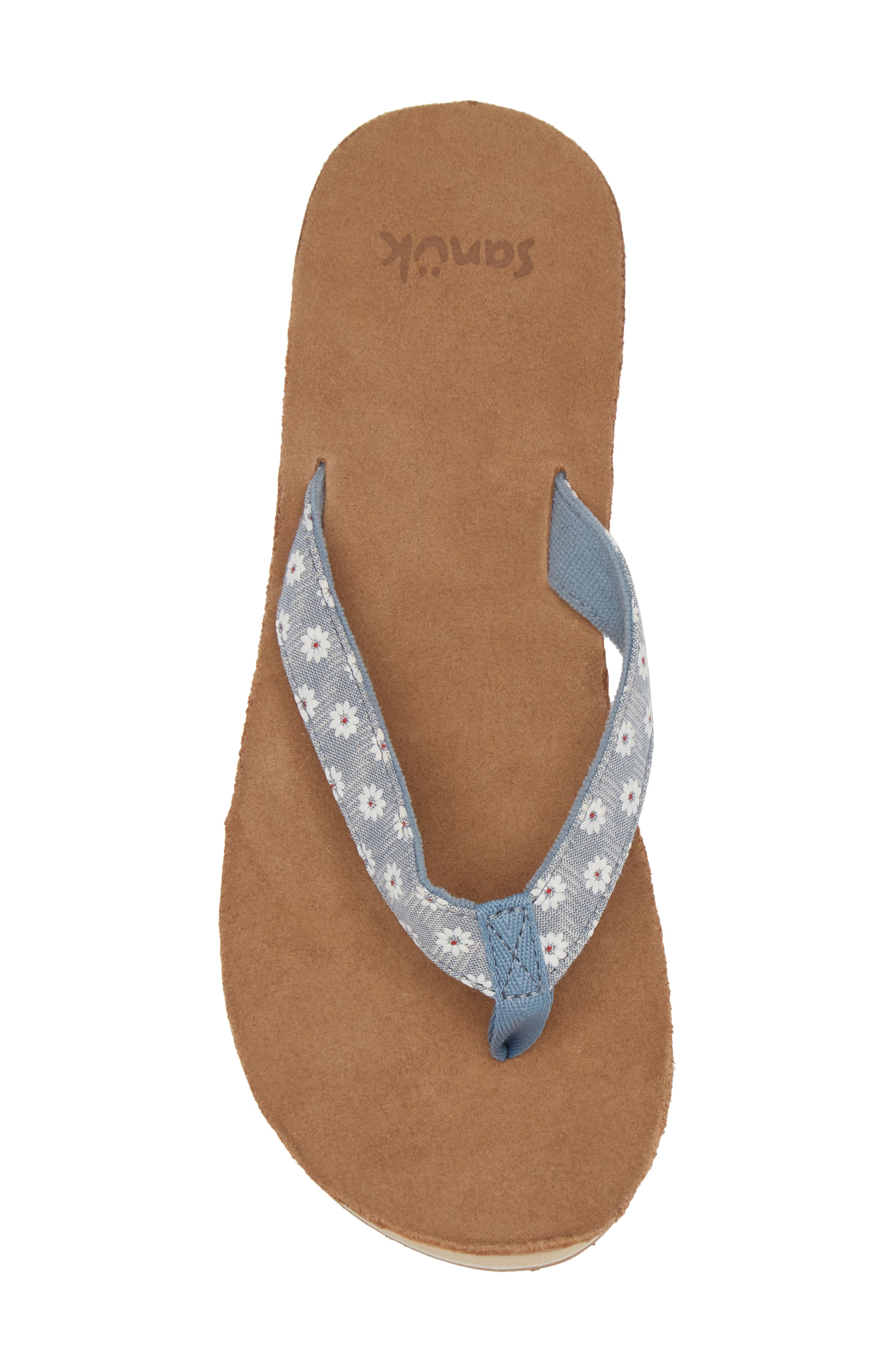 Sanuk Happy Placer Daisy Flip Flop, Alternate, color, 